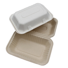 Takeaway Disposable Sugarcane Bagasse Food Box Container With Lid